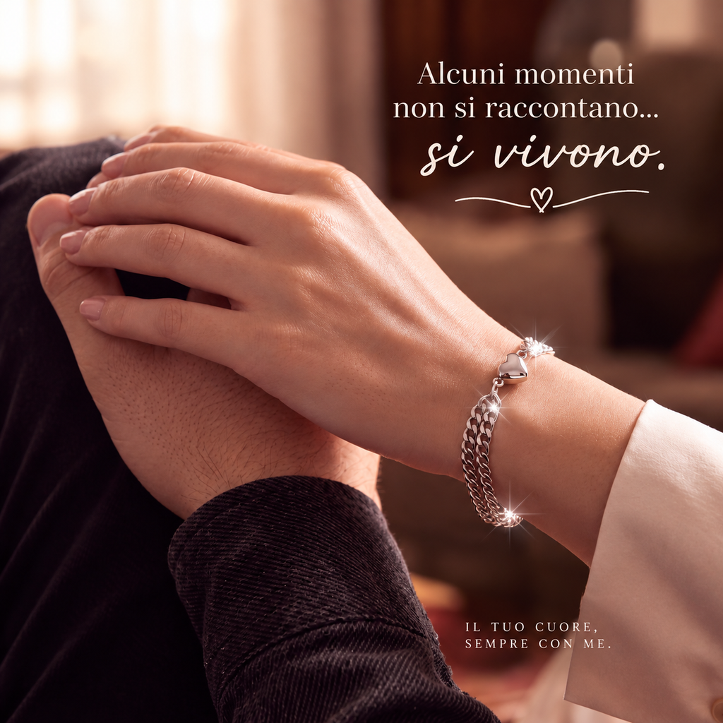 Bracciale a doppia catena"Cuore Audace"